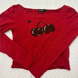 Motel Cherry Long Sleeve Top
